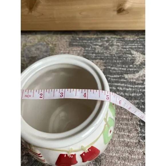 Hallmark "Mittens & Snowflakes" Pattern Holiday Cookie /Snack Jar Collec… - Picture 4 of 7